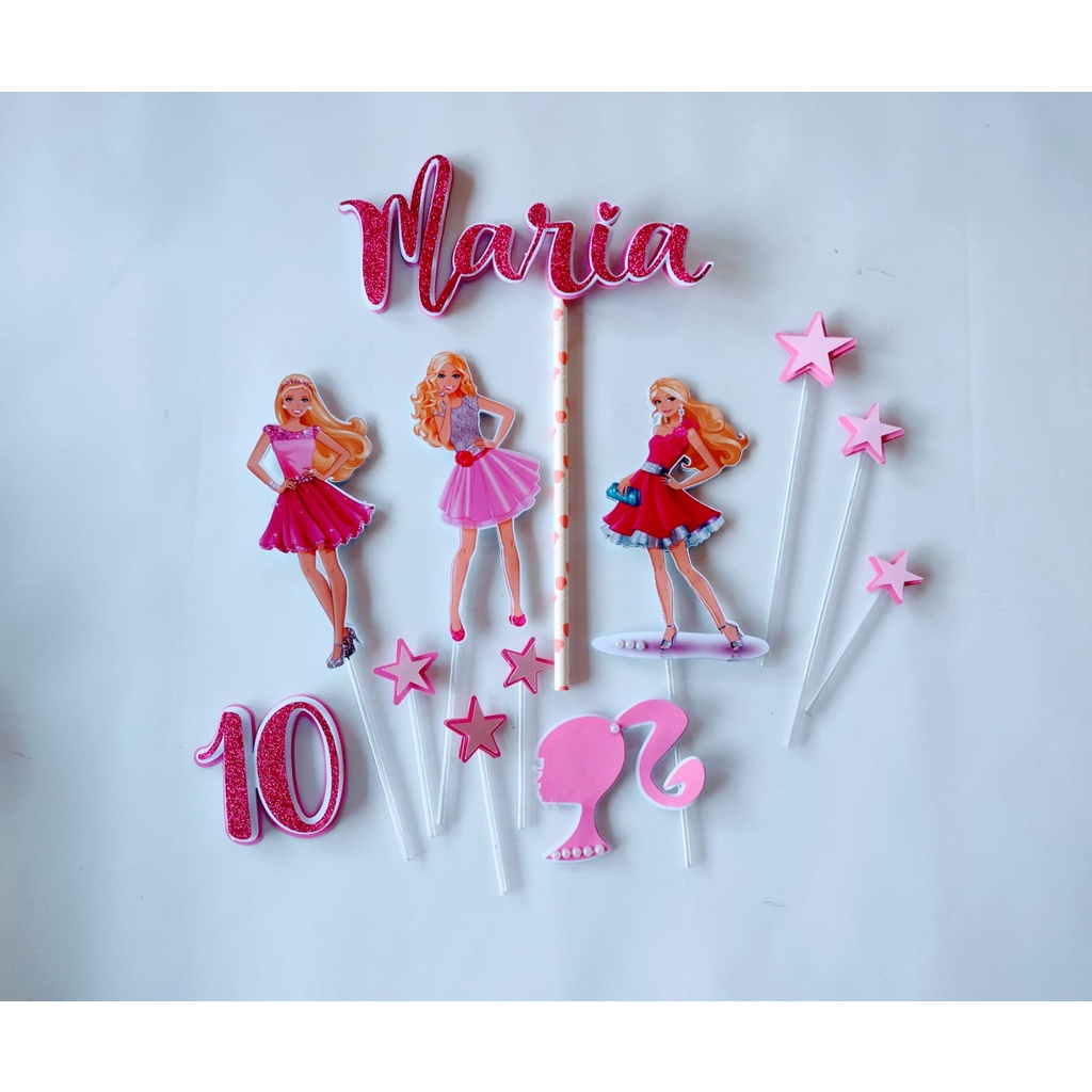 Topo De Bolo Personalizado Princesa Barbie - 3d/camadinhas