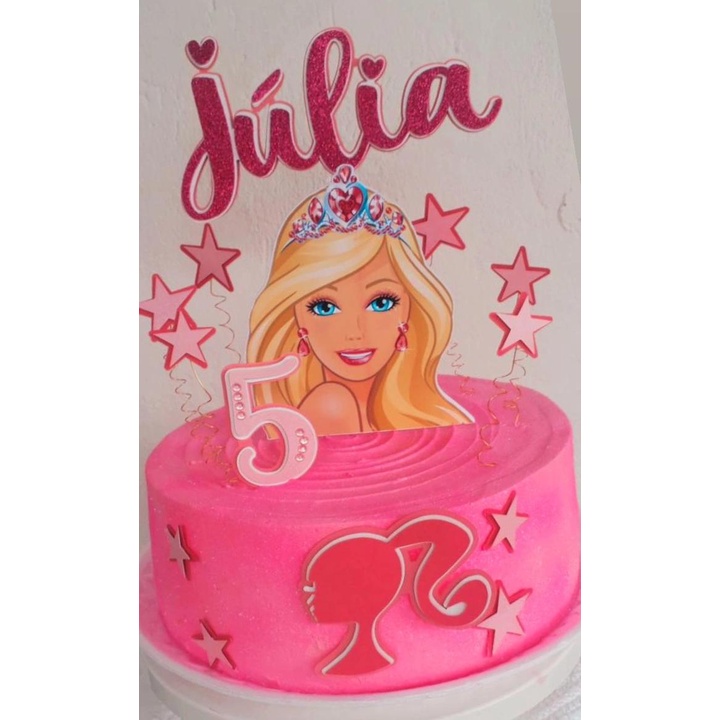 Topper De Bolo Personalizado Barbie