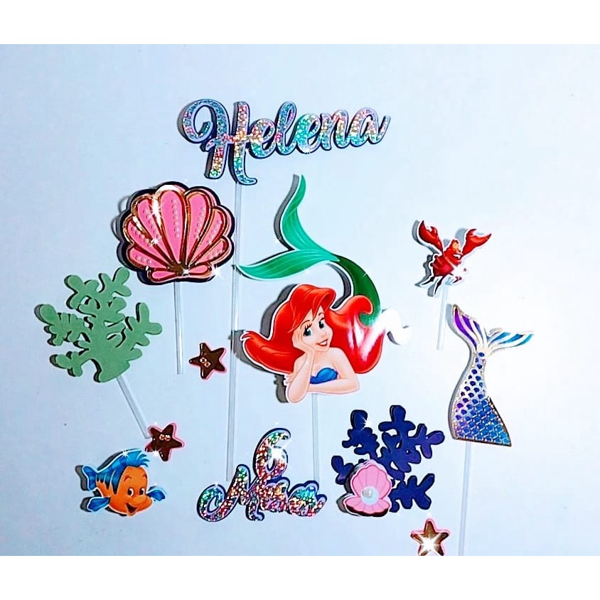 Topo De Bolo Personalizado Princesa Ariel Sereia - 3d/camadinhas - Eu Amo  Lembrancinhas