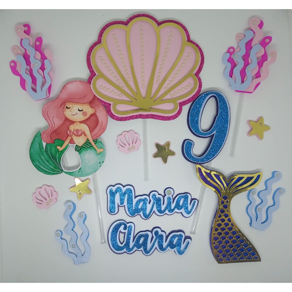 Topo De Bolo Personalizado Princesa Ariel Sereia - 3d/camadinhas - Eu Amo  Lembrancinhas