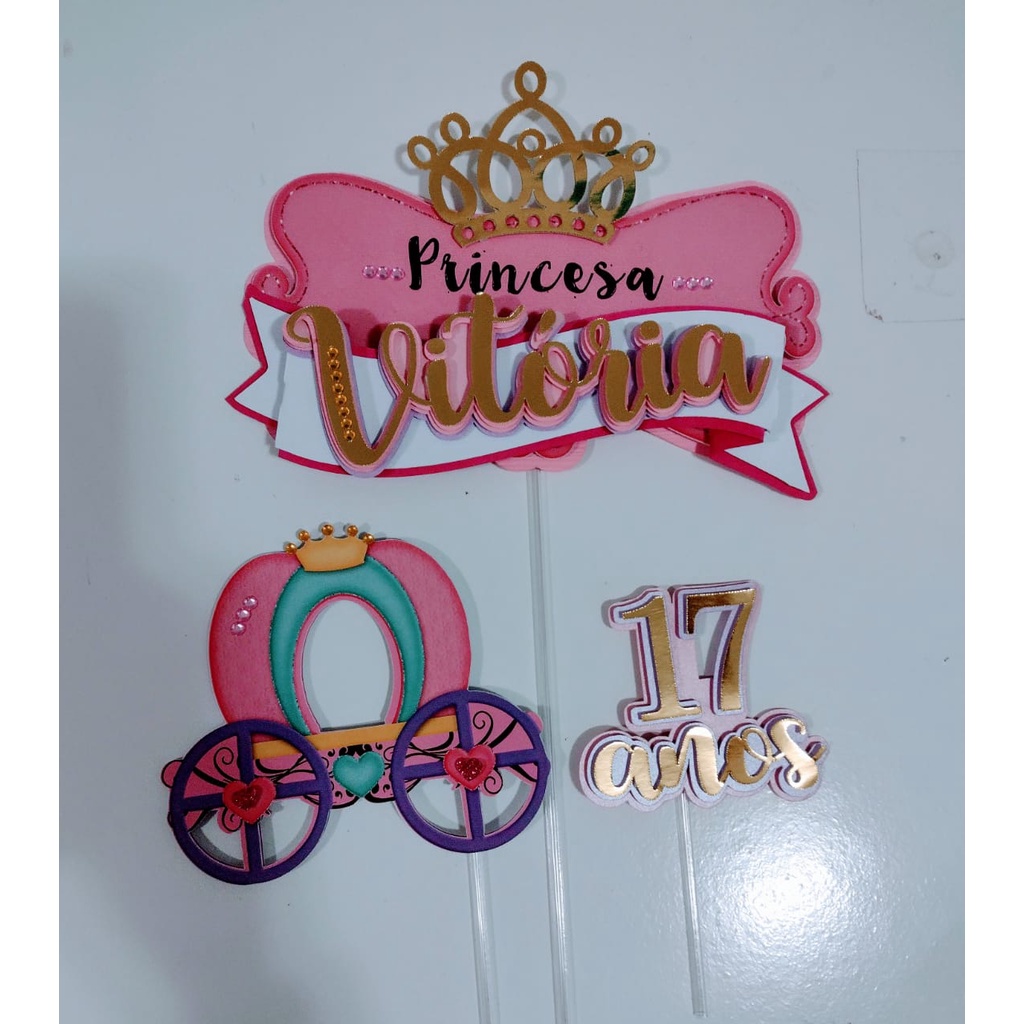 Topo De Bolo Personalizado Princesa Cinderela Mod. 2 - 3d/camadinhas - Eu  Amo Lembrancinhas