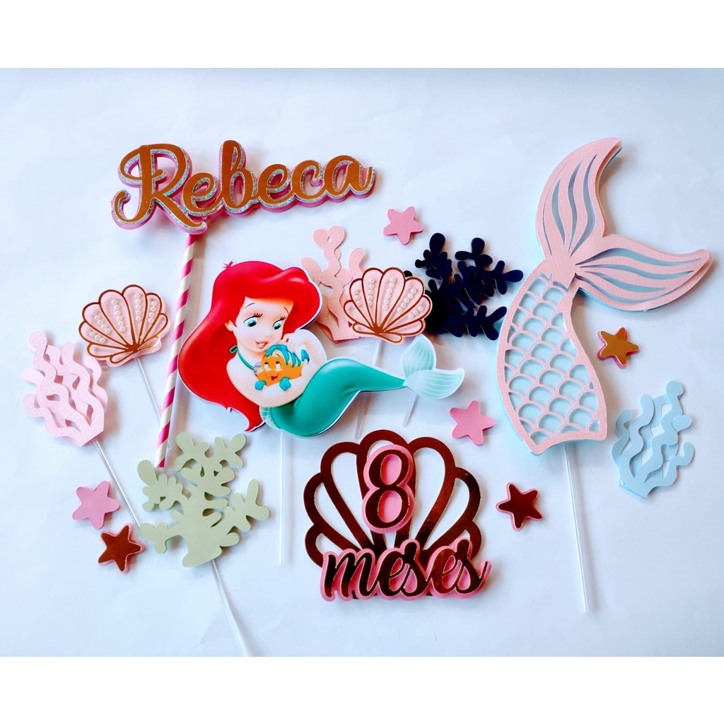 Topo De Bolo Personalizado Princesa Ariel Cut - 3d/camadinhas - Eu Amo  Lembrancinhas